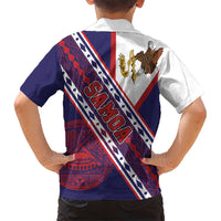 American Samoa Flag Day Family Matching Off The Shoulder Long Sleeve Dress and Hawaiian Shirt Polynesian Tribal Tattoo Eagle Art LT19 - Polynesian Pride