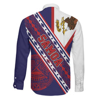 American Samoa Flag Day Family Matching Off Shoulder Short Dress and Hawaiian Shirt Polynesian Tribal Tattoo Eagle Art LT19 - Polynesian Pride