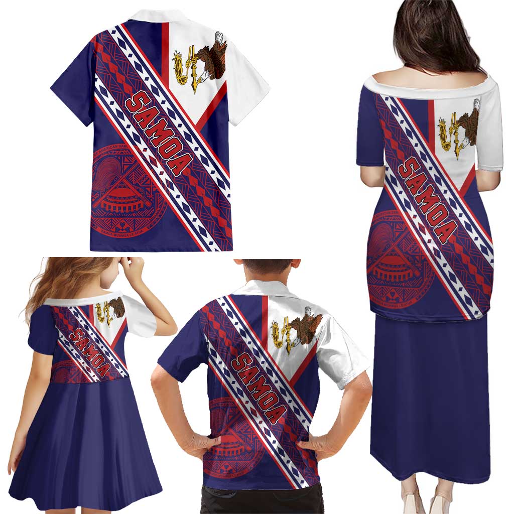 American Samoa Flag Day Family Matching Puletasi and Hawaiian Shirt Polynesian Tribal Tattoo Eagle Art LT19 - Polynesian Pride