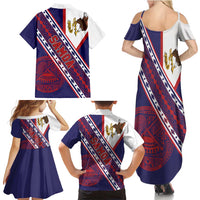 American Samoa Flag Day Family Matching Summer Maxi Dress and Hawaiian Shirt Polynesian Tribal Tattoo Eagle Art LT19 - Polynesian Pride
