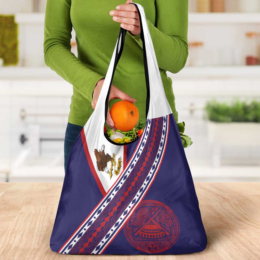 American Samoa Flag Day Grocery Bag Polynesian Tribal Tattoo Eagle Art LT19 - Polynesian Pride