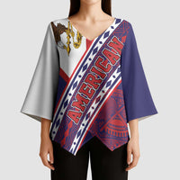 American Samoa Flag Day Kimono Sleeve Blouse Polynesian Tribal Tattoo Eagle Art LT19 - Polynesian Pride