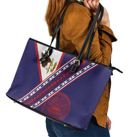 American Samoa Flag Day Leather Tote Bag Polynesian Tribal Tattoo Eagle Art LT19 - Polynesian Pride