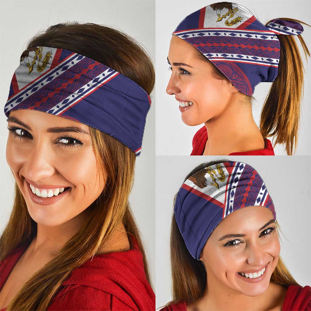 American Samoa Flag Day Neck Gaiter Polynesian Tribal Tattoo Eagle Art LT19 - Polynesian Pride