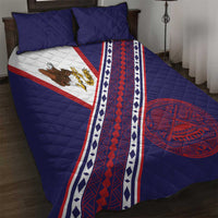 American Samoa Flag Day Quilt Bed Set Polynesian Tribal Tattoo Eagle Art LT19 Navy - Polynesian Pride