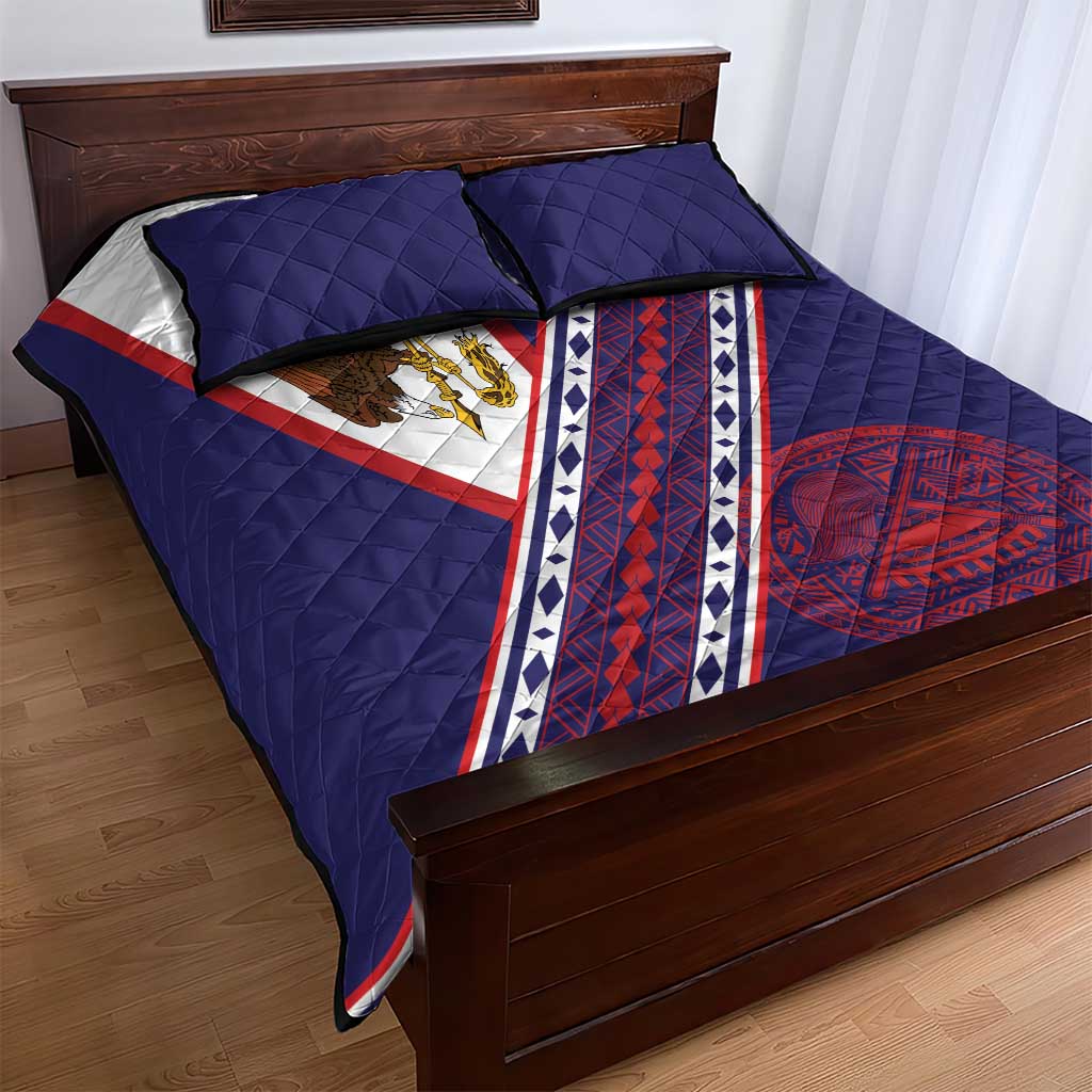American Samoa Flag Day Quilt Bed Set Polynesian Tribal Tattoo Eagle Art LT19 - Polynesian Pride