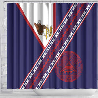 American Samoa Flag Day Shower Curtain Polynesian Tribal Tattoo Eagle Art LT19 - Polynesian Pride