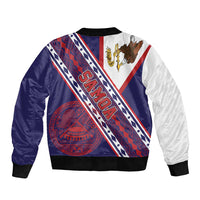 American Samoa Flag Day Sleeve Zip Bomber Jacket Polynesian Tribal Tattoo Eagle Art LT19 - Polynesian Pride