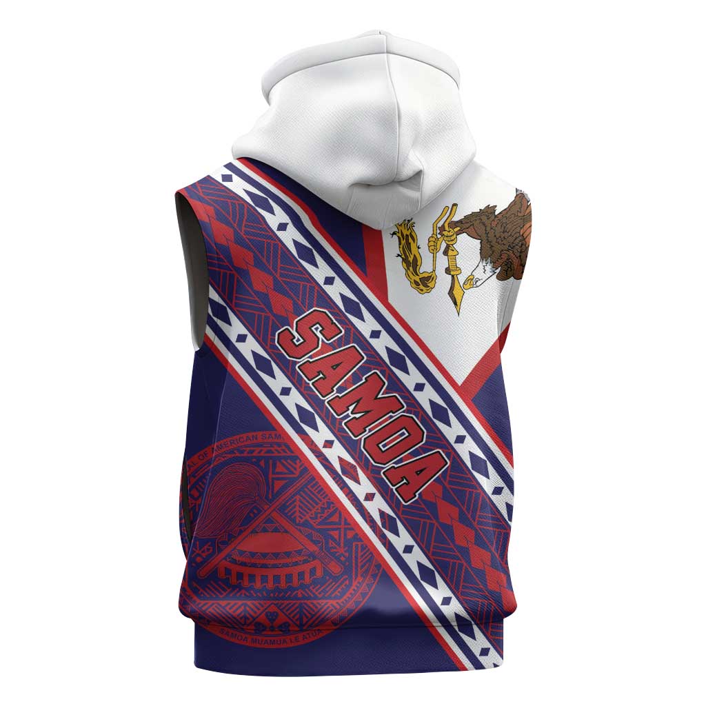 American Samoa Flag Day Sleeveless Hoodie Polynesian Tribal Tattoo Eagle Art LT19 - Polynesian Pride