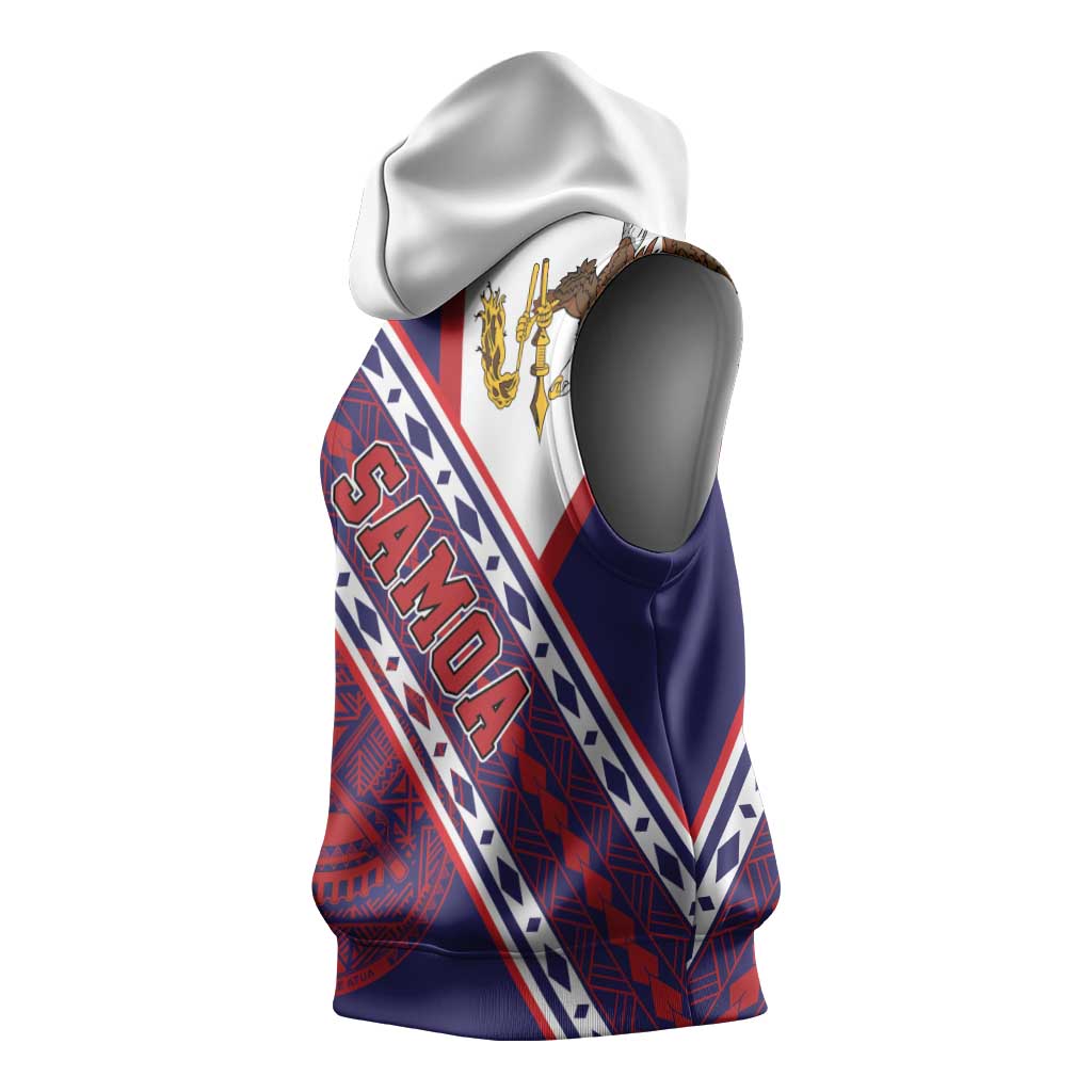 American Samoa Flag Day Sleeveless Hoodie Polynesian Tribal Tattoo Eagle Art LT19 - Polynesian Pride