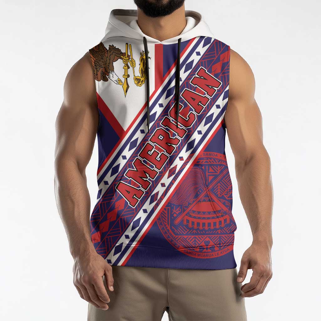 American Samoa Flag Day Sleeveless Hoodie Polynesian Tribal Tattoo Eagle Art LT19 - Polynesian Pride