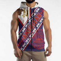 American Samoa Flag Day Sleeveless Zip Hoodie Polynesian Tribal Tattoo Eagle Art LT19 - Polynesian Pride