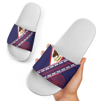 American Samoa Flag Day Slide Sandals Polynesian Tribal Tattoo Eagle Art LT19 - Polynesian Pride