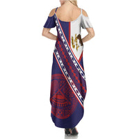 American Samoa Flag Day Summer Maxi Dress Polynesian Tribal Tattoo Eagle Art LT19 - Polynesian Pride