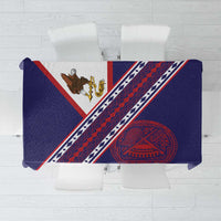 American Samoa Flag Day Tablecloth Polynesian Tribal Tattoo Eagle Art LT19 Navy - Polynesian Pride