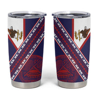 American Samoa Flag Day Tumbler Cup Polynesian Tribal Tattoo Eagle Art LT19 Navy - Polynesian Pride