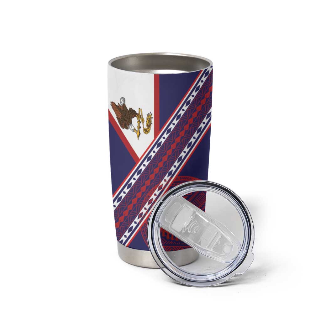 American Samoa Flag Day Tumbler Cup Polynesian Tribal Tattoo Eagle Art LT19 - Polynesian Pride