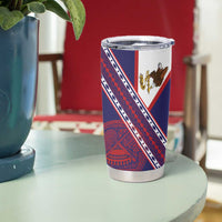 American Samoa Flag Day Tumbler Cup Polynesian Tribal Tattoo Eagle Art LT19 - Polynesian Pride