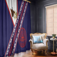 American Samoa Flag Day Window Curtain Polynesian Tribal Tattoo Eagle Art LT19 - Polynesian Pride