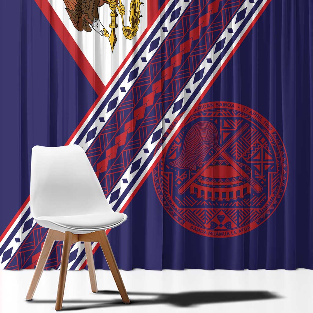 American Samoa Flag Day Window Curtain Polynesian Tribal Tattoo Eagle Art LT19 - Polynesian Pride