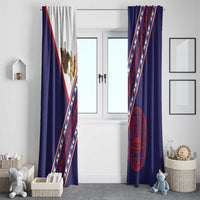 American Samoa Flag Day Window Curtain Polynesian Tribal Tattoo Eagle Art LT19 - Polynesian Pride