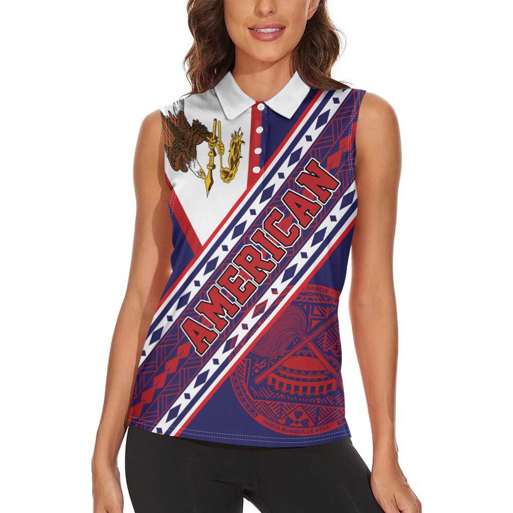 American Samoa Flag Day Women Sleeveless Polo Shirt Polynesian Tribal Tattoo Eagle Art LT19 - Polynesian Pride
