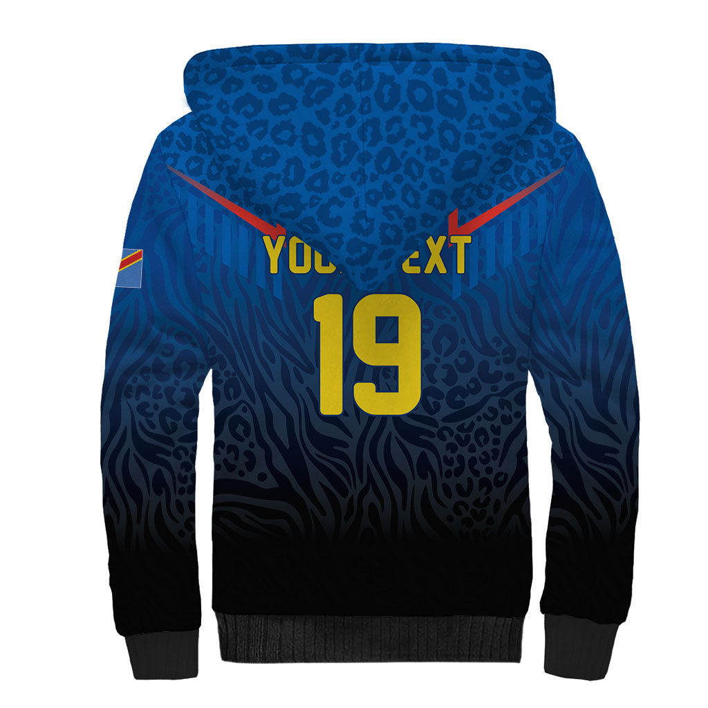 Custom World Football 2026 DR Congo Sherpa Hoodie Les Leopards Coupe du Monde Glory