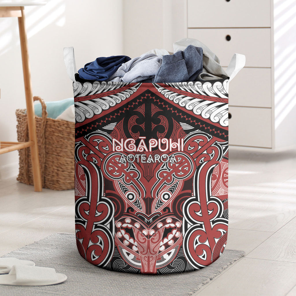 Aotearoa Iwi Ngapuhi Laundry Basket Maori Kowhaiwhai Pattern LT19 Red - Polynesian Pride