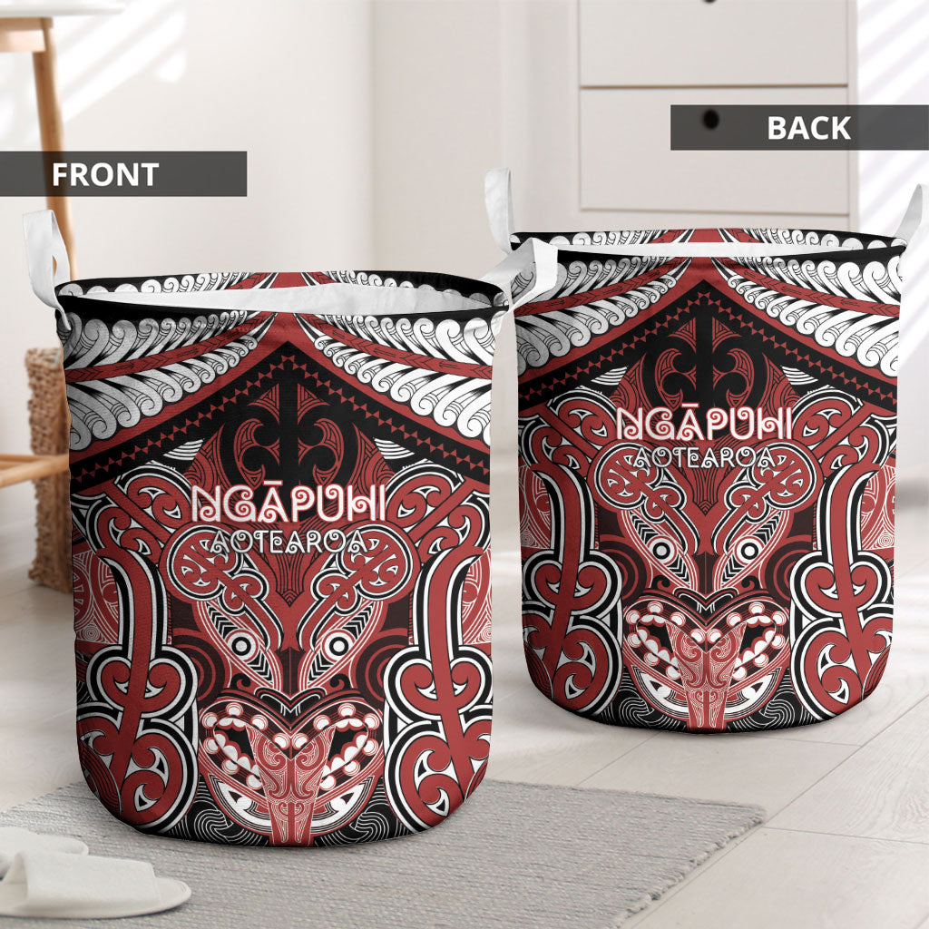 Aotearoa Iwi Ngapuhi Laundry Basket Maori Kowhaiwhai Pattern LT19 - Polynesian Pride