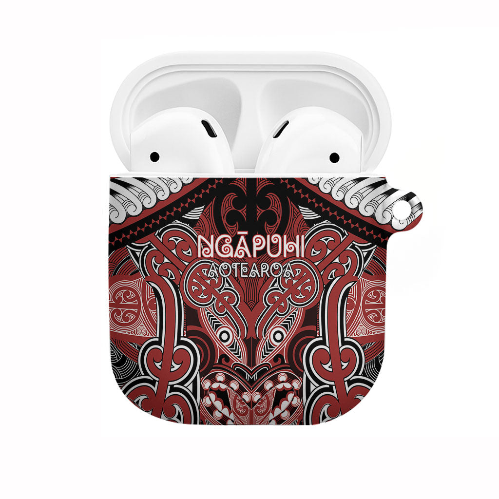 Aotearoa Iwi Ngapuhi AirPods Case Maori Kowhaiwhai Pattern LT19 Red - Polynesian Pride