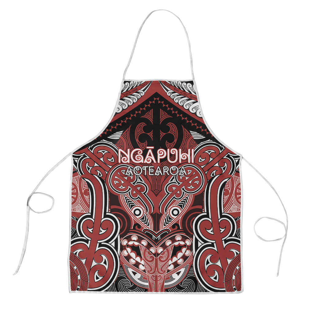 Aotearoa Iwi Ngapuhi Apron Maori Kowhaiwhai Pattern LT19 Red - Polynesian Pride