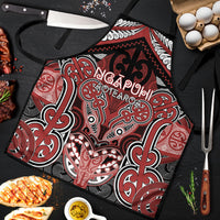 Aotearoa Iwi Ngapuhi Apron Maori Kowhaiwhai Pattern LT19 Red - Polynesian Pride