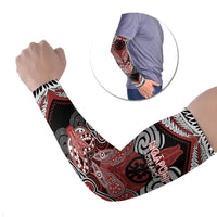 Aotearoa Iwi Ngapuhi Personalised Arm Sleeves Maori Kowhaiwhai Pattern LT19 Set of 2 Red - Polynesian Pride