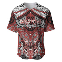 Aotearoa Iwi Ngapuhi Personalised Baseball Jersey Maori Kowhaiwhai Pattern LT19 Red - Polynesian Pride