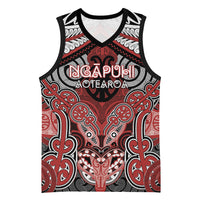 Aotearoa Iwi Ngapuhi Personalised Basketball Jersey Maori Kowhaiwhai Pattern LT19 Unisex Red - Polynesian Pride