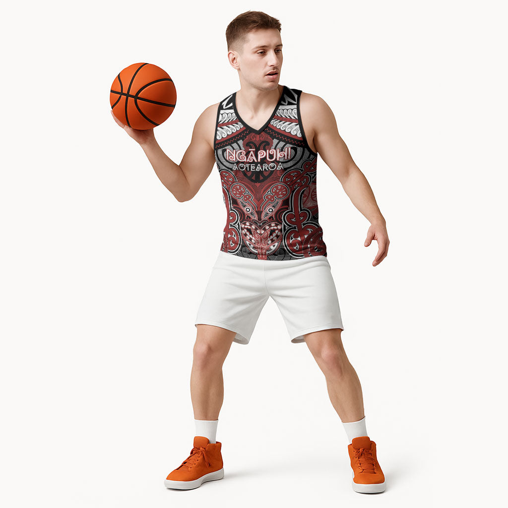Aotearoa Iwi Ngapuhi Personalised Basketball Jersey Maori Kowhaiwhai Pattern LT19 - Polynesian Pride