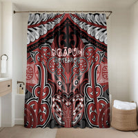 Aotearoa Iwi Ngapuhi Bathroom Set Maori Kowhaiwhai Pattern LT19 Shower Curtain Only Red - Polynesian Pride