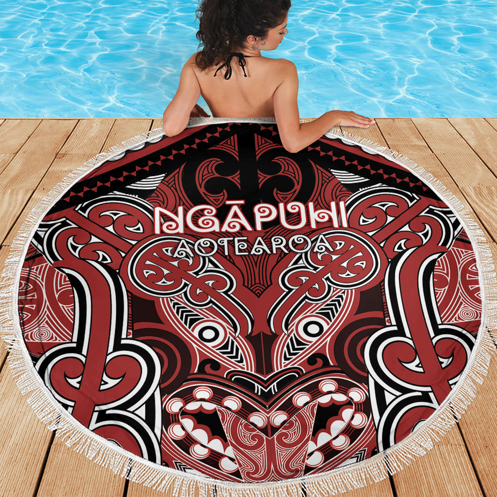Aotearoa Iwi Ngapuhi Beach Blanket Maori Kowhaiwhai Pattern LT19 - Polynesian Pride