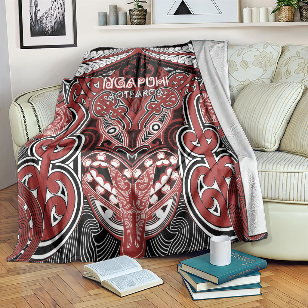 Aotearoa Iwi Ngapuhi Blanket Maori Kowhaiwhai Pattern LT19 Red - Polynesian Pride