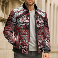 Aotearoa Iwi Ngapuhi Personalised Bomber Puffer Jacket Maori Kowhaiwhai Pattern LT19 - Polynesian Pride