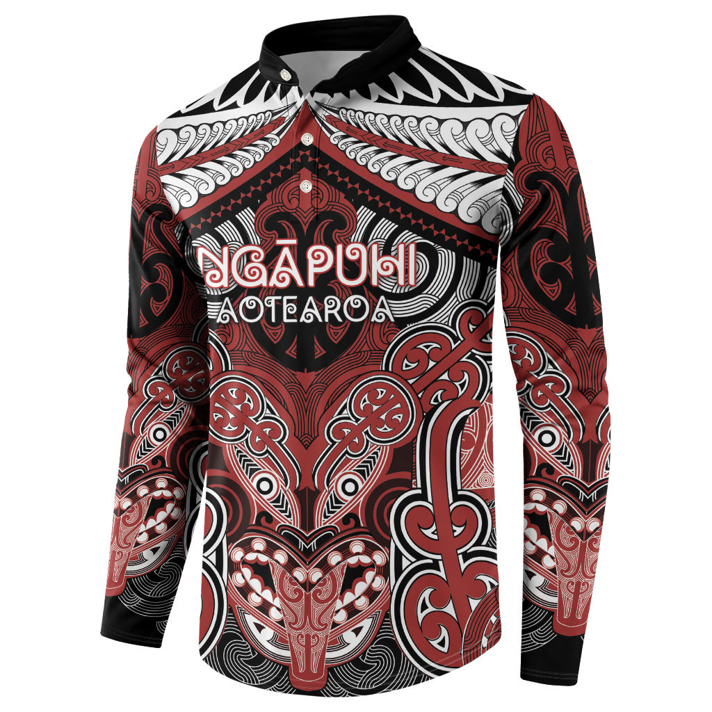 Aotearoa Iwi Ngapuhi Personalised Button Sweatshirt Maori Kowhaiwhai Pattern LT19 - Polynesian Pride