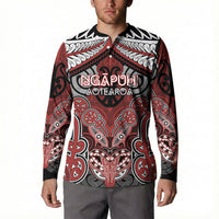 Aotearoa Iwi Ngapuhi Personalised Button Sweatshirt Maori Kowhaiwhai Pattern LT19 - Polynesian Pride