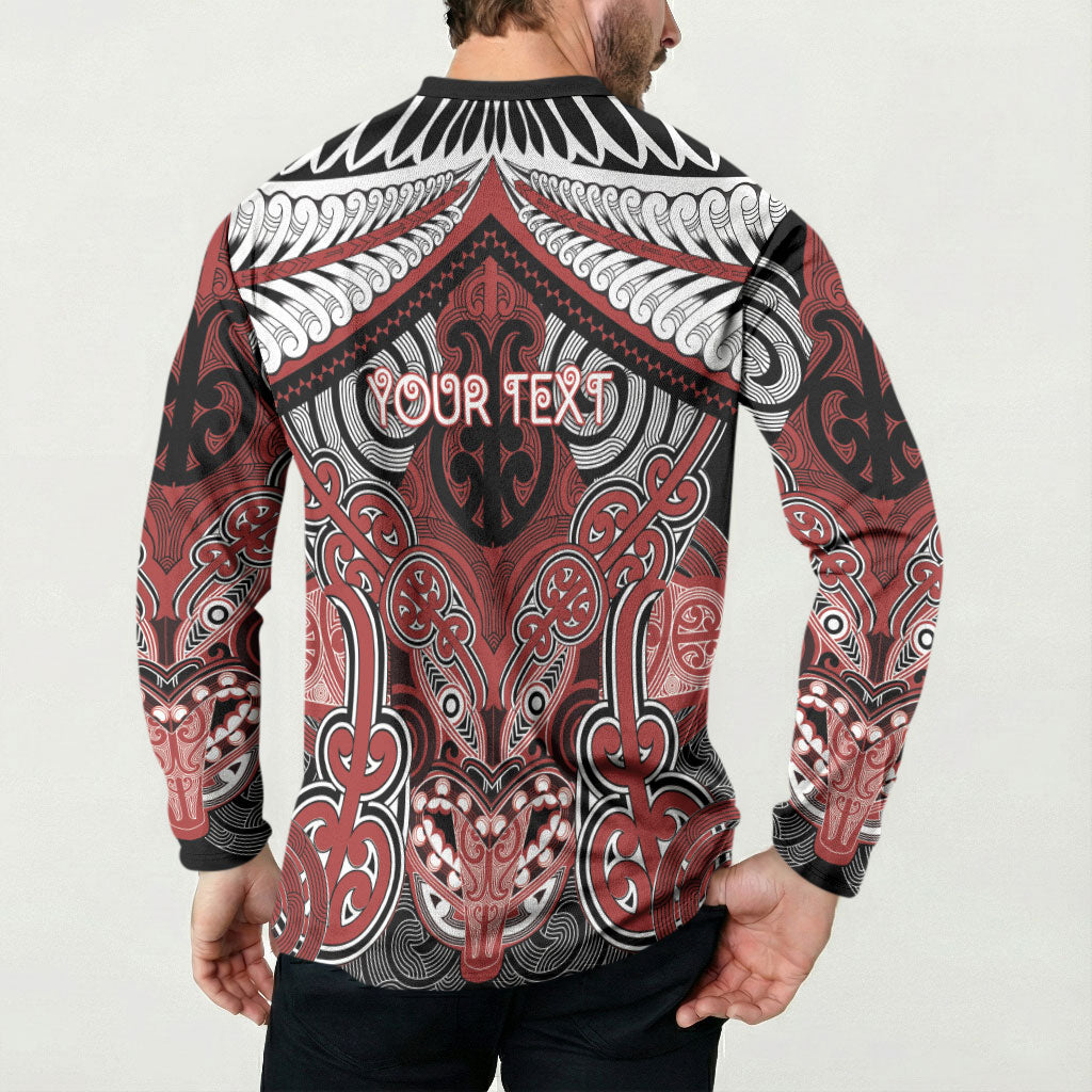 Aotearoa Iwi Ngapuhi Personalised Button Sweatshirt Maori Kowhaiwhai Pattern LT19 - Polynesian Pride