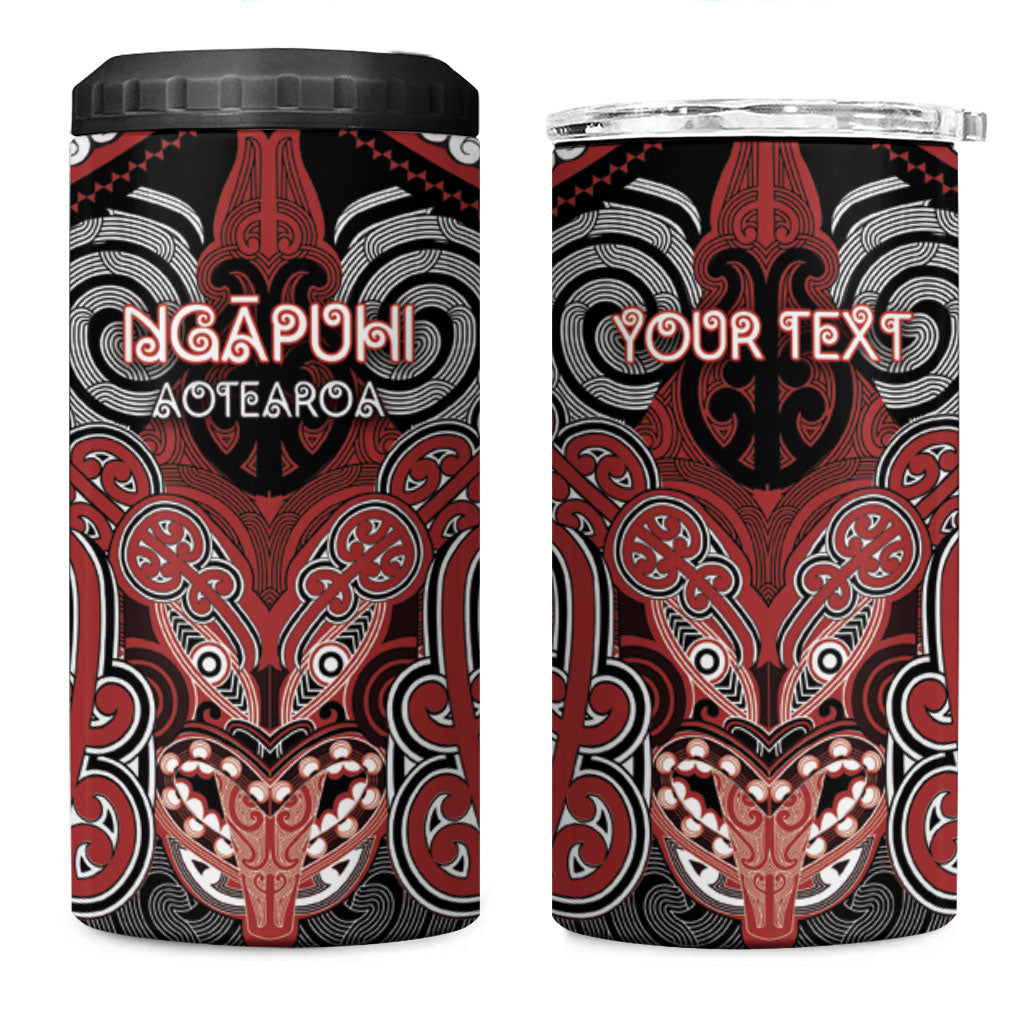 Aotearoa Iwi Ngapuhi Personalised 4 in 1 Can Cooler Tumbler Maori Kowhaiwhai Pattern LT19 One Size: 16 oz Red - Polynesian Pride