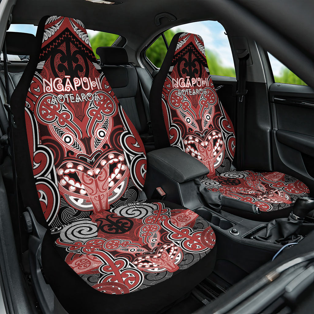 Aotearoa Iwi Ngapuhi Car Seat Cover Maori Kowhaiwhai Pattern LT19 One Size Red - Polynesian Pride