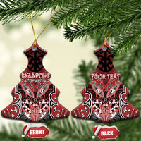 Aotearoa Iwi Ngapuhi Personalised Ceramic Ornament Maori Kowhaiwhai Pattern LT19 Christmas Tree Red - Polynesian Pride