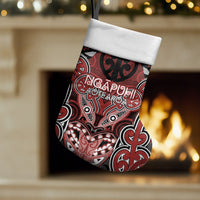 Aotearoa Iwi Ngapuhi Personalised Christmas Stocking Maori Kowhaiwhai Pattern LT19 Set of 2 Red - Polynesian Pride