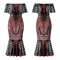 Aotearoa Iwi Ngapuhi Personalised Couples Matching Mermaid Dress and Long Sleeve Button Shirt Maori Kowhaiwhai Pattern LT19 - Polynesian Pride