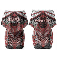 Aotearoa Iwi Ngapuhi Personalised Couples Matching Off Shoulder Short Dress and Long Sleeve Button Shirt Maori Kowhaiwhai Pattern LT19 - Polynesian Pride