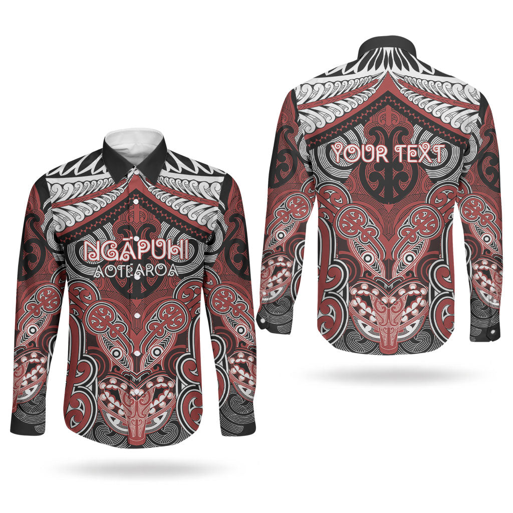 Aotearoa Iwi Ngapuhi Personalised Couples Matching Tank Maxi Dress and Long Sleeve Button Shirt Maori Kowhaiwhai Pattern LT19 - Polynesian Pride